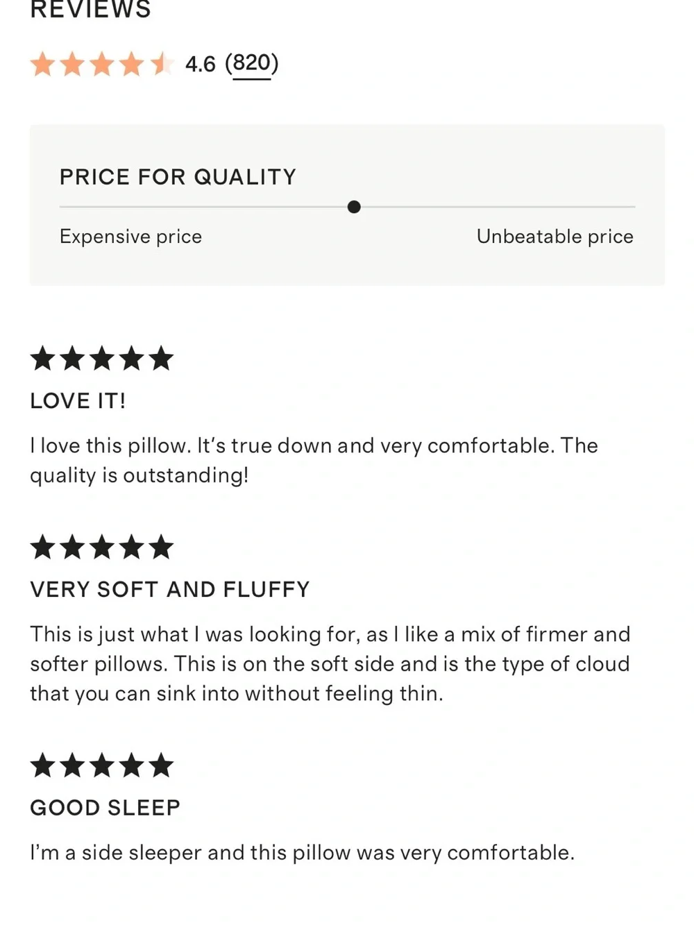 NWT QUINCE PREMIUM DOWN STANDARD PILLOW COTTON DUCK SOFT MSRP $110